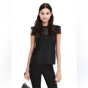 Banana Republic Geo Lace Ruffle Top